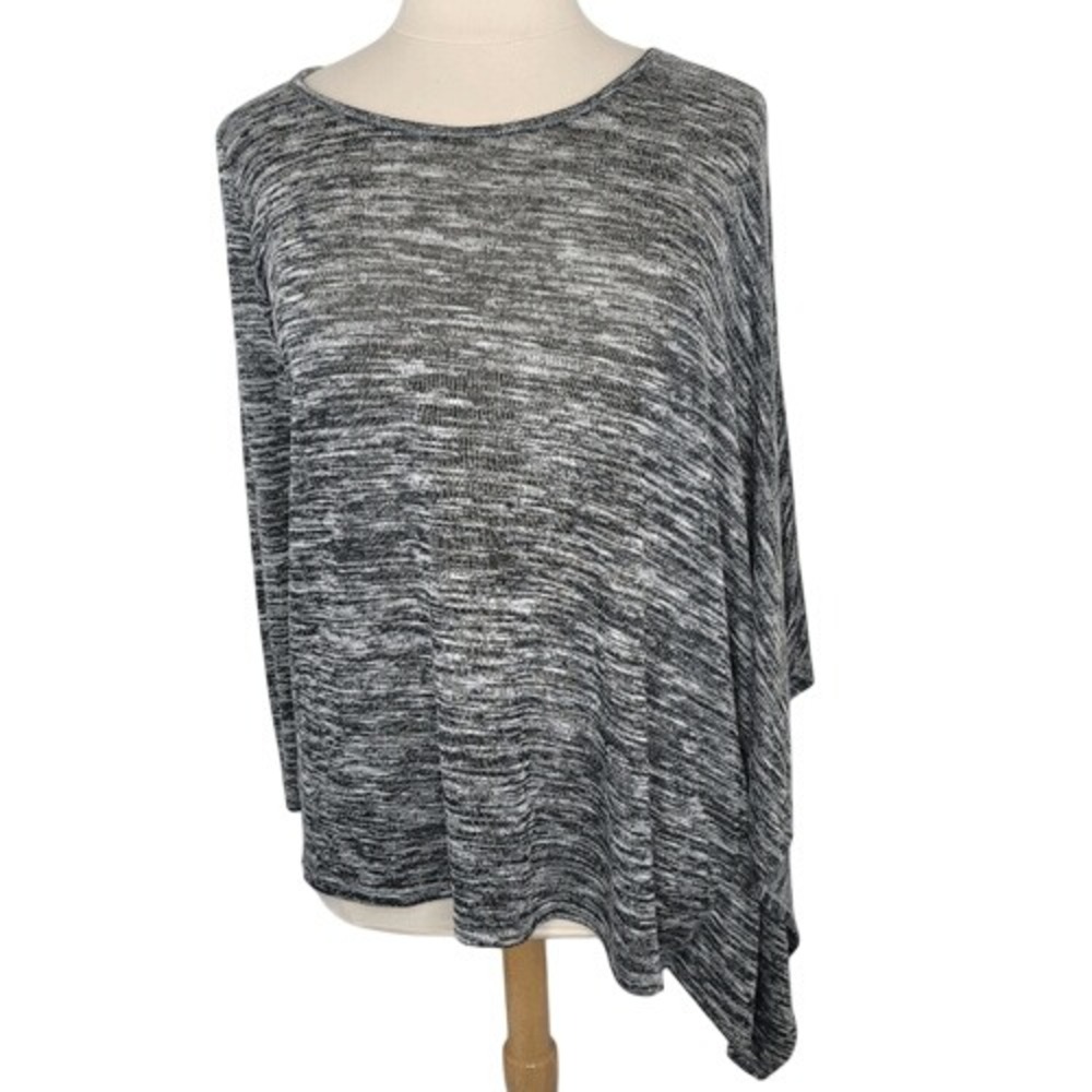 Lane Bryant Black Marbled Asymmetrical‎ Sweater
